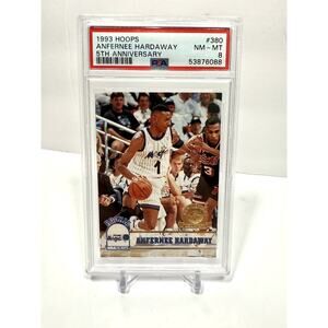Anfernee Hardaway Orlando Magic 1993 Hoops 5th Anniversary PSA 8 #380